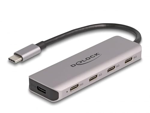 DeLOCK USB 5 Gbps Hub mit 4 Steckdosen USB Type-C™ mit USB Type-C™ Anschluss von DeLOCK