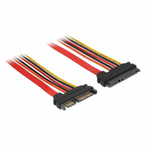 DeLock Verlängerungskabel SATA 6 Gb/s 22 Pin Stecker > SATA 22 Pin Buchse (3,3 V + 5 V + 12 V) 10 cm von DeLOCK