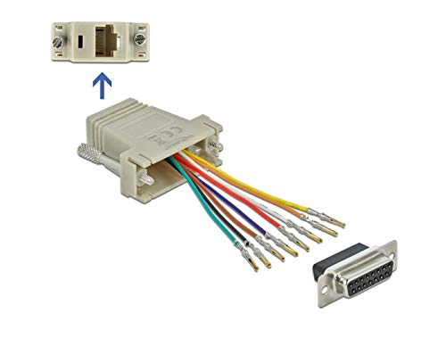 Delock Adapter Sub-D 15 Pin Buchse zu RJ45 Buchse Montagesatz grau Delock Adapter Sub-D 15 Pin Buchse zu RJ45 Buchse Montagesatz grau von DeLOCK