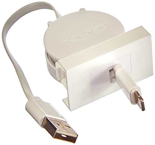 Delock Easy 45 Modul USB 2.0 Ausrollkabel USB Typ-A zu 8 Pin Lightning Stecker von DeLOCK