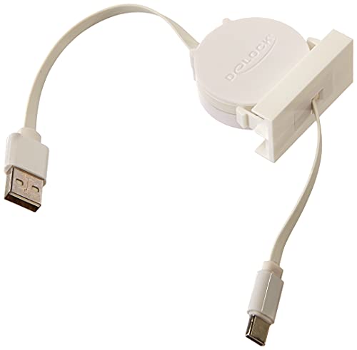 Delock Easy 45 Modul USB 2.0 Ausrollkabel USB Typ-A zu USB Type-C™ weiß von DeLOCK