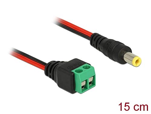 Delock Kabel DC 5,5 x 2,5mm Stecker zu Terminalblock 2 Pin 15cm Delock Kabel DC 5,5 x 2,5mm Stecker zu Terminalblock 2 Pin 15cm von DeLOCK