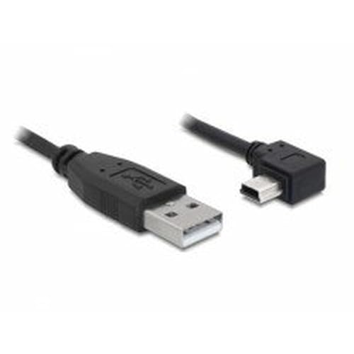 Delock Kabel USB 2.0-A Stecker > USB Mini-B 5pin Stecker gewinkelt 0,5 m, Schwarz von DeLOCK