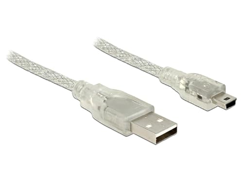 Delock Kabel USB 2.0 Typ-A Stecker > USB 2.0 Mini-B Stecker 1 m transparent Delock Kabel USB 2.0 Typ-A Stecker > USB 2.0 Mini-B Stecker 1 m transparent von DeLOCK
