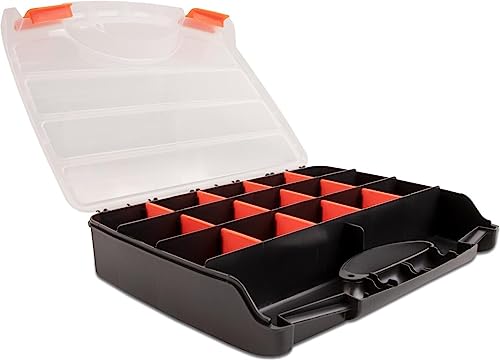 Delock Sortimentsbox mit 17 Fächern 320 x 255 x 60 mm orange/schwarz von DeLOCK