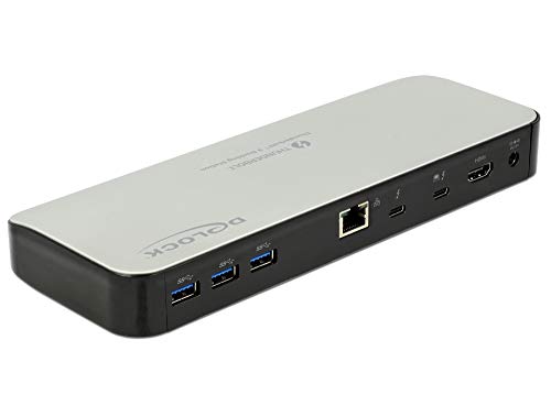 Delock Thunderbolt 3 Dockingstation Multidock 5K - HDMI/USB 3.0/ USB-C/SD/LAN, mit Ladefunktion, erweiterter Desktop und Spiegeln, für Mac, PC und Notebooks, 87725 von DeLOCK