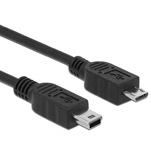 Delock USB-Kabel USB 2.0 USB-Micro-B Stecker, USB-Mini-B Stecker 1.00m Schwarz vergoldete Steckkonta von DeLOCK