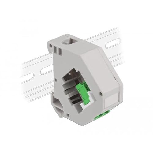 Hutschienenadapter mit Keystone LC Duplex Buchse zu LC Duplex Buchse grün von DeLOCK