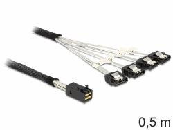 DeLOCK 83392 - - SATA- / SAS-Kabel - SAS 6Gbit/s - 4-Lane - 4X Mini SAS HD (SFF-8643) (M) bis SATA (W) - 50 cm - eingerastet von DeLOCK