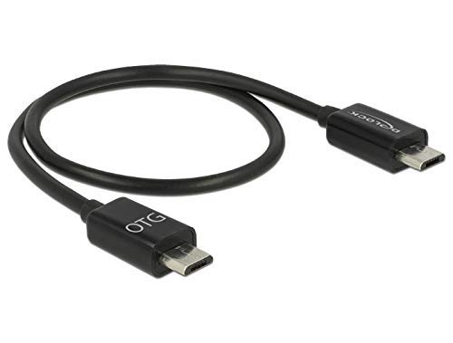 2x DeLock Kabel USB Power Sharing Micro Stecker > Stecker 0,3 m schwarz von DeLOCK