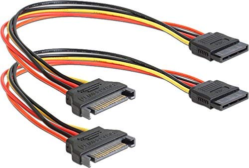 2x DeLock Spannungsversorgungs-Verlängerungskabel - 15 PIN SATA Power (M) - 15 PIN SATA Power (W) von DeLOCK