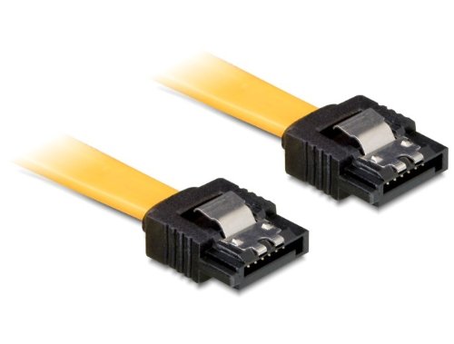 DeLOCK 3X Kabel SATA 6Gb/s 10cm gelb ge/ge Metall von DeLOCK