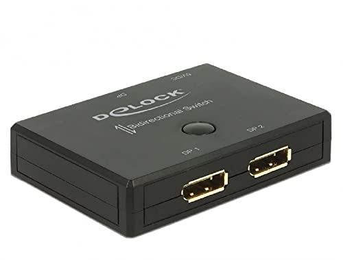 Delock 18750 DisplayPort 2 - 1 Umschalter bidirektional 4K 60 Hz von DeLOCK