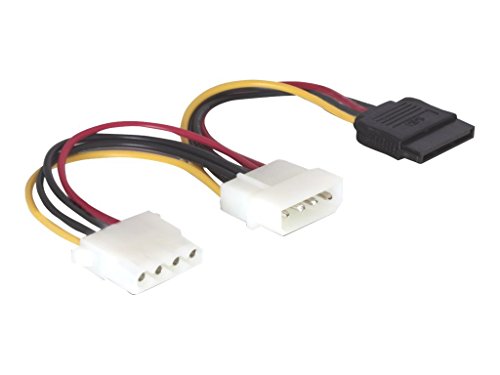 DeLock 60103 Kabel Power SATA HDD > 2x 4pin Stecker/Buchse Netzkabel intern 1 x 15pol / SATA auf 1 x 4 pol Stecker 1 x 4 pol Buchse 16.5 cm von DeLOCK