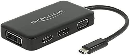 DeLock 4in1 Multiport Adapter USB Type-C Stecker für VGA, HDMI, DVI und DisplayPort Monitor schwarz, 63929 DeLock 4in1 Multiport Adapter USB Type-C Stecker für VGA, HDMI, DVI und DisplayPort Monitor schwarz, 63929 von DeLOCK