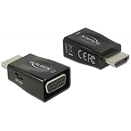 DeLock 65902 - Adapter HDMI-A Stecker> VGA Buchse screwless - Adapter - Digital/Display/Video, 65902 von DeLOCK