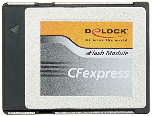 Delock 54064, CFexpress Speicherkarte 64 GB (Unterstützt NVM Express (NVMe), Unterstützt Trim, Unterstützt S.M.A.R.T., Maximal Lesen - Schreiben: 750 MB/s - 230 MB/s) von DeLOCK