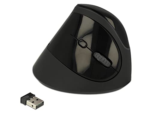 Delock 12599 Ergonomische USB Maus vertikal - kabellos, schwarz von DeLOCK