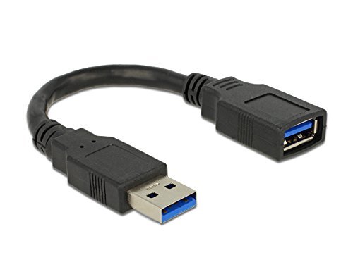 USB 3.0 Verlängerungskabel Stecker A Buchse A, schwarz, 0,15m von DeLOCK