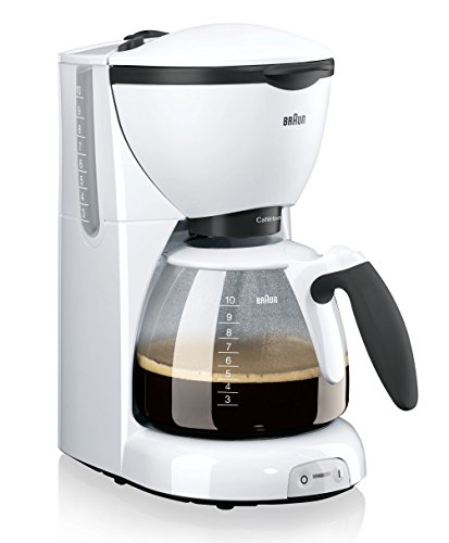 Braun Household CaféHouse PurAroma Kaffeemaschine KF 520/1 – Filterkaffeemaschine mit Glaskanne für 10 Tassen Kaffee, Kaffeezubereiter für einzigartiges Aroma, 1100 Watt, weiß von Braun Household