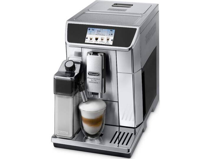 DE'LONGHI Kaffeevollautomat PrimaDonna Elite Experience ECAM656.85.MS - 18 Rezepte, heiß & kalt , silber (edelstahlfarben), B:26cm H:37,5cm T:46,5cm, Kaffeevollautomaten, heiße Trinkschokolade, eisgekühlter Kaffee, kalter Milchschaum & mehr von DeLonghi
