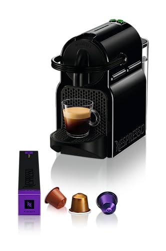 Nespresso De'Longhi EN 80.B Inissia Kapselmaschine, Hochdruckpumpe und Energiesparfunktion, Automatische Power Off 9 Minuten, Tassenfüllmenge für Espresso und Lungo, 0.7 l Wassertank, Schwarz von Nespresso