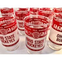 Vintage Die Ohio State Buckeyes 50-Jähriges Jubiläum Getränkegläser, 23 Big Ten Meister Fußballgläser Separat Erhältlich, Geschenk von DeMarsVintage