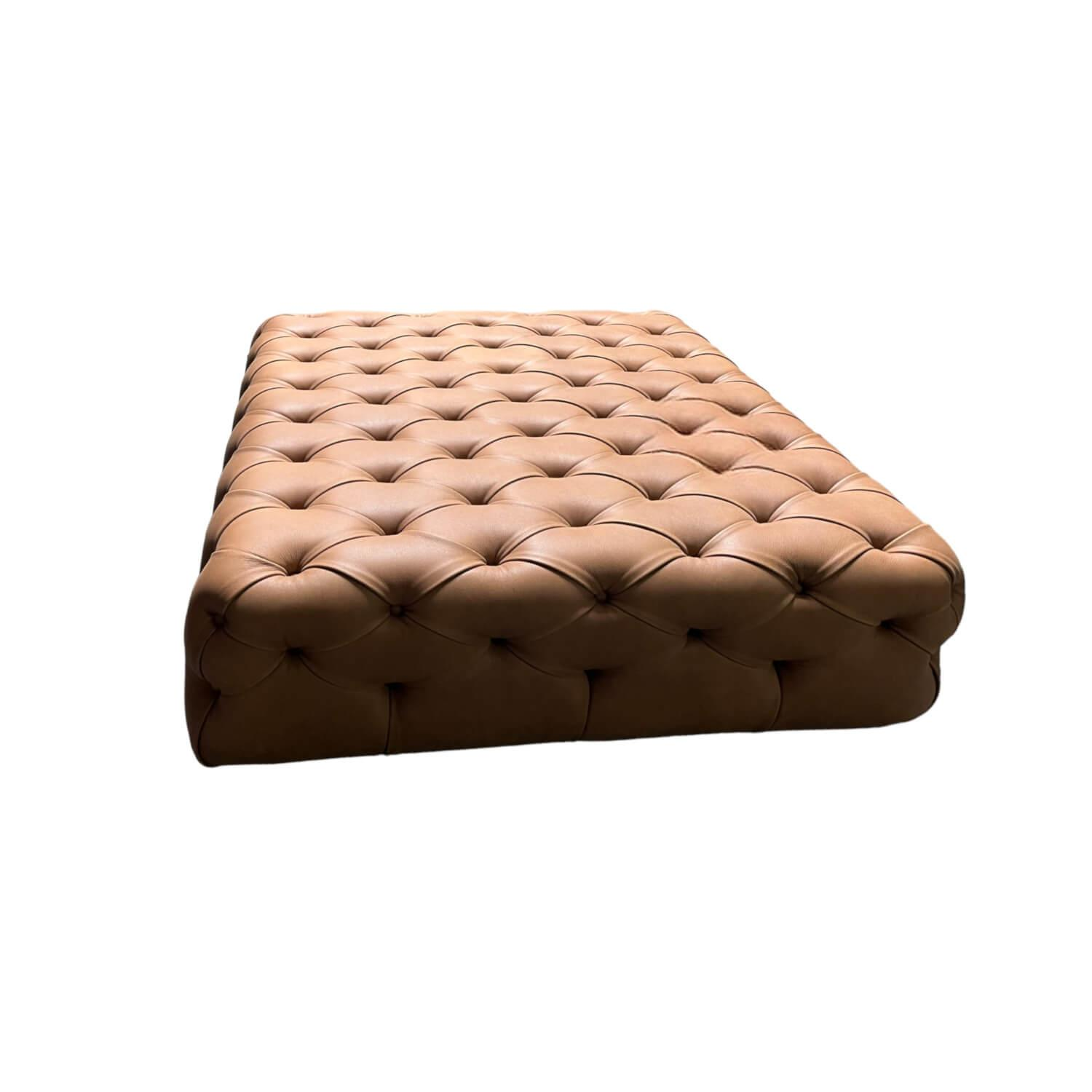 Pouf Capitonné Bezug Leder E2 Nougat F963340 Braun von DePadova