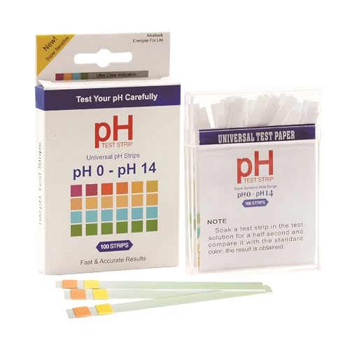 200 Stück PH Teststreifen, PH Wert Teststreifen, 1-14 PH-Indikatorstreifen, Vierfarbiges Lackmuspapier für Wasser, Erde, Getränke, Labore, Aquarien – Messbereich 0-14 200 Stück PH Teststreifen, PH Wert Teststreifen, 1-14 PH-Indikatorstreifen, Vierfarbiges Lackmuspapier für Wasser, Erde, Getränke, Labore, Aquarien – Messbereich 0-14 von DePro
