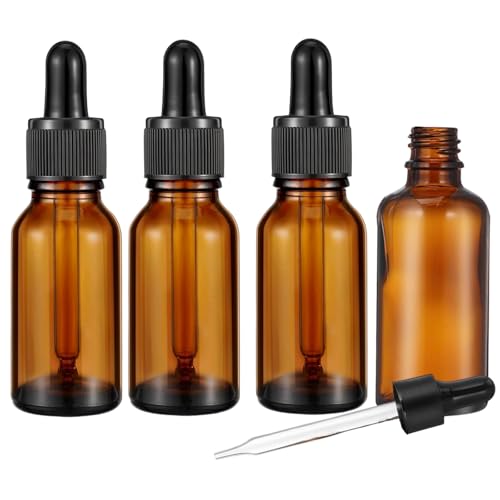 4 Stück Pipettenflaschen 50ml, Braunglasflasche Gilt für Apothekerflasche, Braunglasflasche mit Pipette, Dropper Bottle für Kosmetik und Flüssigkeiten 4 Stück Pipettenflaschen 50ml, Braunglasflasche Gilt für Apothekerflasche, Braunglasflasche mit Pipette, Dropper Bottle für Kosmetik und Flüssigkeiten von DePro