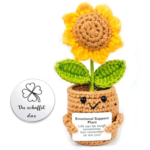 DePro Pocket Hug Positive Geschenke Sonnenblume, Glücksbringer Prüfung, Du Schaffst Das Geschenk für Sorgenfresser, Gute Besserung Geschenke, Gehäkelte Emotional Support Plant, Mutmacher Geschenk DePro Pocket Hug Positive Geschenke Sonnenblume, Glücksbringer Prüfung, Du Schaffst Das Geschenk für Sorgenfresser, Gute Besserung Geschenke, Gehäkelte Emotional Support Plant, Mutmacher Geschenk von DePro