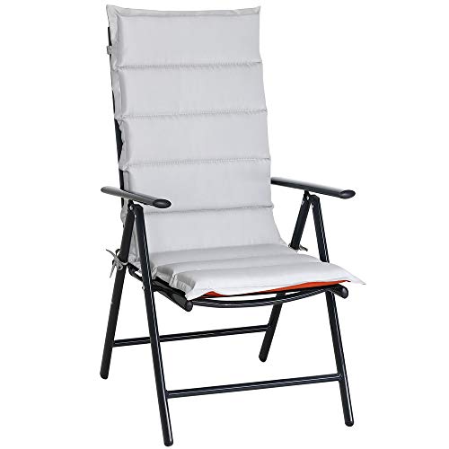 DeTeX® 6er Set Stuhlauflage 120x45x5cm Stuhlkissen Polster Auflage Hochlehner Sitzauflage Wendekissen Grau Terracotta von DeTeX