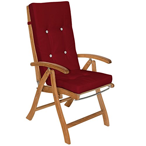 DeTeX® Stuhlauflagen Vanamo 6er Set Auflage Hochlehner Sitzauflage Stuhlkissen Kissen Rot von DeTeX
