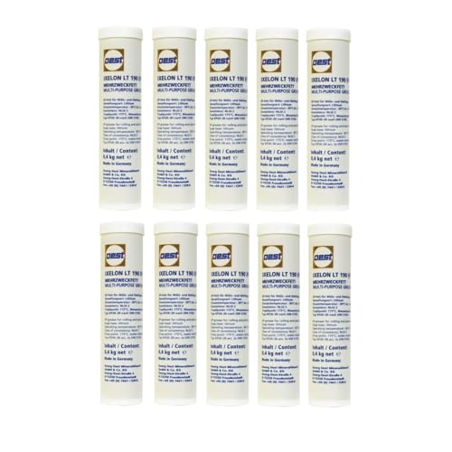 10 x Oest Langzeitfett Schmierfett Fettkartusche IXELON LT 190 EP je Fettkartusche 0,4 kg 10 x Oest Langzeitfett Schmierfett Fettkartusche IXELON LT 190 EP je Fettkartusche 0,4 kg von DeTec
