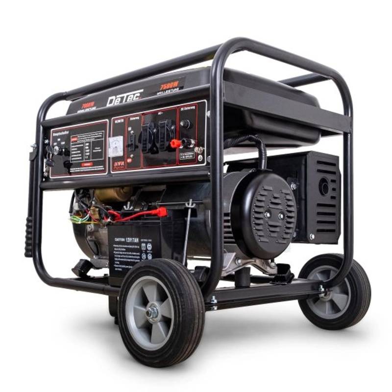 DeTec. 7 kW Benzin Stromgenerator DT LB7500E 1 230V Stromerzeuger Starkstrom Generator E Start 1 Phasen Stromaggregat 18 PS Motor von DeTec.