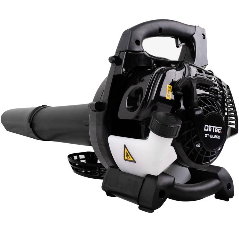 DeTec. Benzin-Laubbläser Laubsauger 2-in-1 mit Fangsack, Tragegurt und Griff inkl. Häcksler, 244,8 km/h Luftgeschwindigkeit von DeTec.