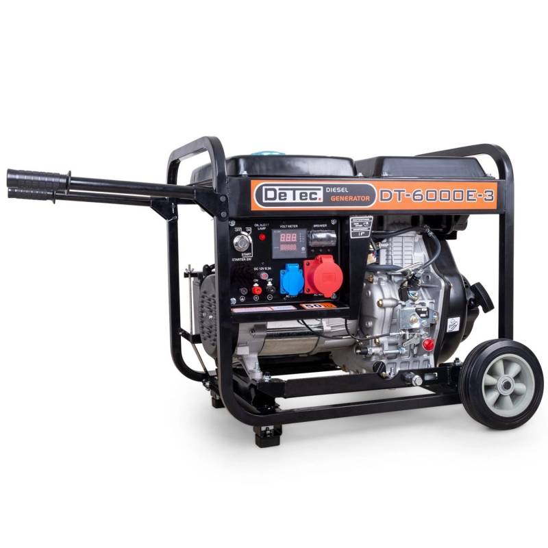 DeTec. Diesel Stromerzeuger 5kW 400V Starkstrom Generator 3-Phasen Dieselaggregat 5000 Watt Stromgenerator mit E-Start von DeTec.