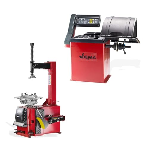 Profi Reifenmontiermaschine Reifenmontiergerät + Reifenwuchtmaschine im Set von DeTec