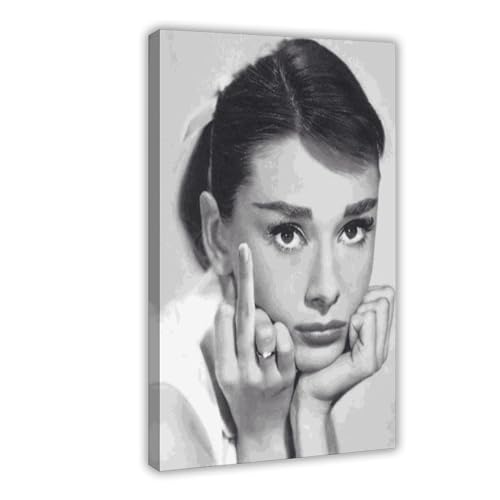 Audrey Hepburn Poster 49 Leinwand Poster Schlafzimmer Dekor Sport Landschaft Büro Zimmer Dekor Geschenk Rahmenstil 20 x 30 cm von DeUyo