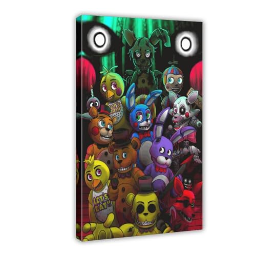 Five Nights at Freddy's Poster 30 Leinwand Poster Schlafzimmer Dekor Sport Landschaft Büro Zimmer Dekor Geschenk Rahmenstil 30 x 45 cm von DeUyo