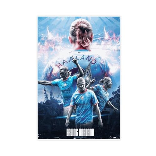 Fußball-Superstar Erling Braut Haaland Poster Leinwand Poster Schlafzimmer Dekor Sport Landschaft Büro Zimmer Dekor Geschenk ungerahmt 30 x 45 cm von DeUyo