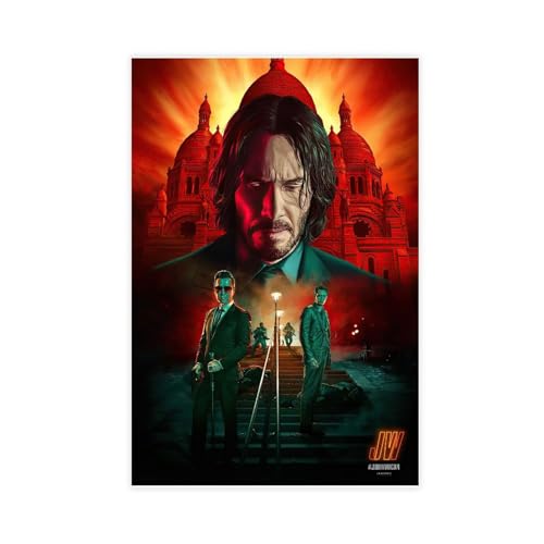 John Wick Reeves Filmposter 4 Leinwandposter Schlafzimmer Dekor Sport Landschaft Büro Zimmer Dekor Geschenk ungerahmt 20 x 30 cm von DeUyo