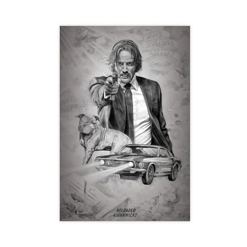 John Wick Reeves Filmposter 5 Leinwand Poster Wandkunst Dekor Druck Bild Gemälde für Wohnzimmer Schlafzimmer Dekoration ungerahmt 60 x 90 cm von DeUyo