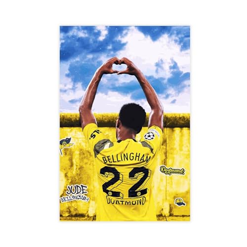 Jude Bellingham Fußball-Poster, 21, Leinwand-Poster, Wandkunst, Dekor, Bild, Gemälde für Wohnzimmer, Schlafzimmer, Dekoration, ungerahmt, 40 x 60 cm von DeUyo