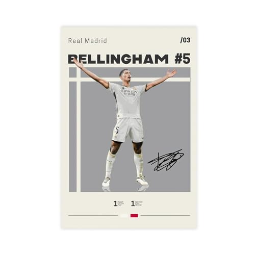 Jude Bellingham Fußball-Poster, 4 Leinwand-Poster, Schlafzimmer, Dekoration, Sport, Landschaft, Büro, Raumdekoration, Geschenk, ungerahmt, 30 x 45 cm von DeUyo