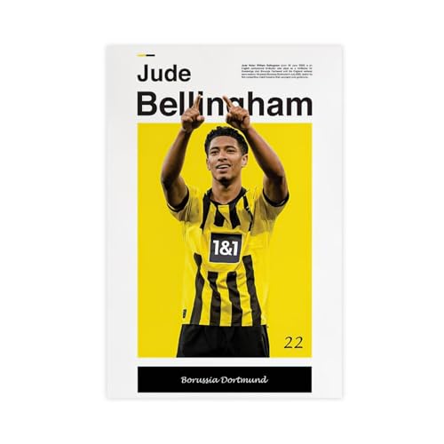 Jude Bellingham Fußball-Poster, 50 Stück, Leinwand, Schlafzimmer, Dekoration, Sport, Landschaft, Büro, Raumdekoration, Geschenk, ungerahmt, 30 x 45 cm von DeUyo