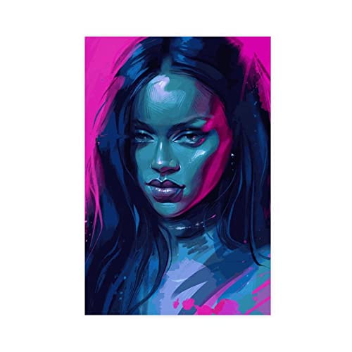 Rihanna Poster 4 Leinwand Poster Schlafzimmer Dekor Sport Landschaft Büro Zimmer Dekor Geschenk ungerahmt 30 x 45 cm von DeUyo