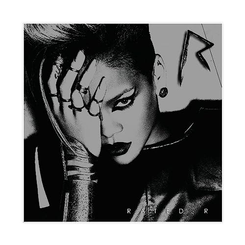 Rihanna Poster Rated R Album Cover Poster Leinwand Poster Schlafzimmer Dekor Sport Landschaft Büro Zimmer Dekor Geschenk Unrahmen-Stil 60 x 60 cm von DeUyo