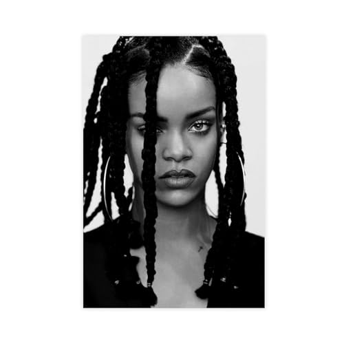 Rihanna Schwarz-Weiß-Poster, 12 Leinwand-Poster, Wandkunst, Dekordruck, Bild, Gemälde für Wohnzimmer, Schlafzimmer, Dekoration, ungerahmt, 40 x 60 cm Rihanna Schwarz-Weiß-Poster, 12 Leinwand-Poster, Wandkunst, Dekordruck, Bild, Gemälde für Wohnzimmer, Schlafzimmer, Dekoration, ungerahmt, 40 x 60 cm von DeUyo