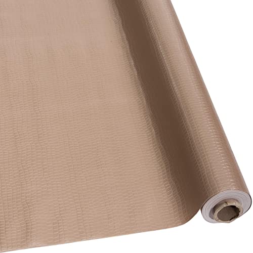 DéVa Wachstuchtischdecke Croco Taupe in 1,4m Breite (Meterware) - PVC Wachstuch - Outdoor und Indoor Tischdecke von DéVa